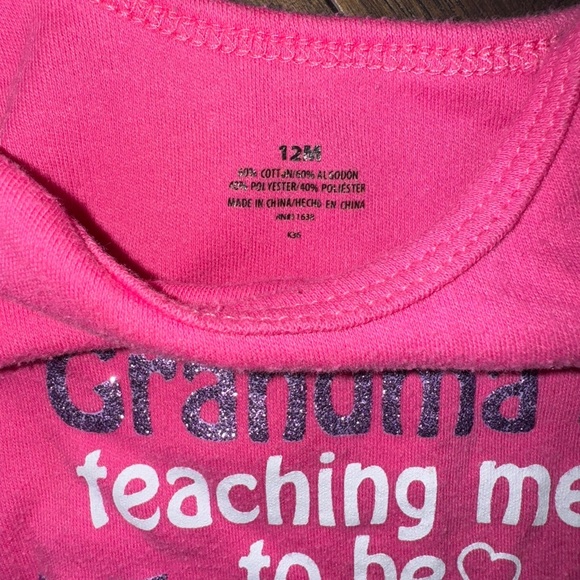 Pink Baby Onesie - "My Grandma's Teaching Me to be Fabulous!" - Picture 3 of 4